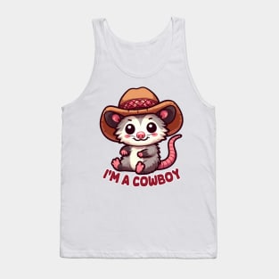 Cute Hat Opossum Tank Top